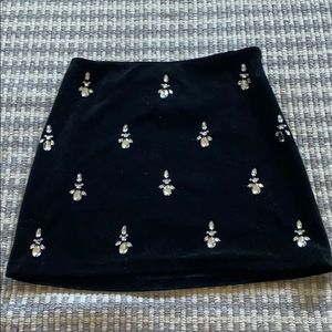 Black velvet skirt